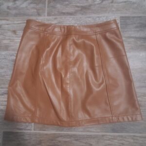 Gianni Bini Brown Faux Leather Skirt